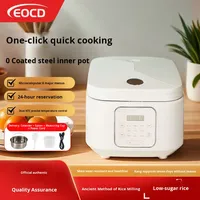 Cuisinière à riz intelligente 3L pour usage domestique avec fonction de cuisson de soupes, cuve intérieure en acier inoxydable 304 sans revêtement, électrique