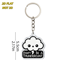 Porte-clés en acrylique 'Don't Be a Stormcloud' : Charme de sac et accessoire de porte-clés en forme de nuage mignon avec éclairs pour booster l'humeur