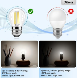 <span class=keywords><strong>Ampoule</strong></span> LED à filament Edison dimmable G45 E27 12V 24V 36V 2700K 2W 4W 6W 110V ETL FCC PSE avec télécommande - Product Image 3