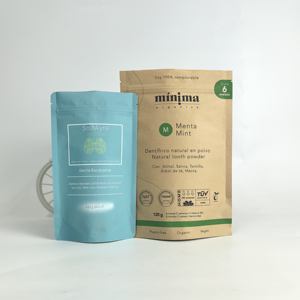 Logo personnalisé Conception écologique Emballage à fond plat Sac debout biodégradable en PLA/PE avec fermeture éclair - Product Image 2