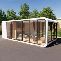 Maison préfabriquée personnalisée de conception industrielle, type Apple Pod Capsule, pour salle d'activités, boutique mobile, bureau, petite maison, guichet de billetterie