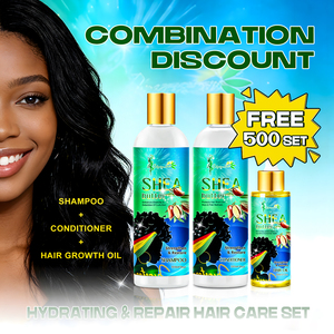 Ensemble de soins capillaires au beurre de karité pour femmes noires, combo promotionnel + shampooing et revitalisant gratuits, huile capillaire - Product Image 2