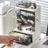 Organisateur de bureau moderne multifonctionnel en acrylique pour la maison et le bureau, boîte de rangement empilable à compartiments, écologique et transparente