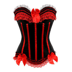 Corset <span class=keywords><strong>en</strong></span> satin à fermeture éclair latérale européenne américaine réglable ferme contrôle serre-taille méthode de tissage non tissé Corset de costume fendu <span class=keywords><strong>en</strong></span> satin - Product Image 6