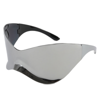 Masque-lunettes Y2K personnalisé, style futuriste cool, non mainstream, punk, une seule pièce