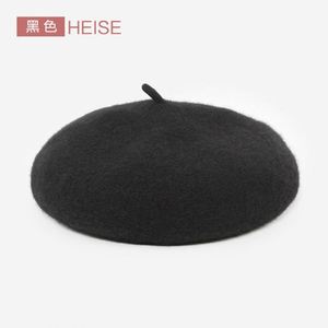 Colorful Wholesale Beret Cheap Solid Color <b>Plain</b> Beret Custom Embroidered logo Wool Beret <b>Cap</b> Low MOQ - Product Image 5