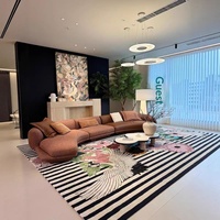Französisches Vintage-Stoff-Modulsofa-Set mit Schwammfüllung, geschwungenem Design, luxuriös und hochwertig für kleine/große Wohnzimmer