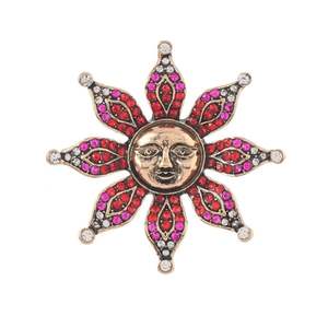 Broche Vintage con Diseño de <span class=keywords><strong>Sol</strong></span> y Luna de <span class=keywords><strong>Circo</strong></span>, Pin Retro de Metal con Pedrería para Blazer, Abrigo, Traje, Accesorio de Moda - Product Image 5