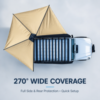 Auvent latéral de voiture 270 degrés, directement de l'usine, imperméable, anti-UV, en alliage d'aluminium, tissu Oxford 420D, pour SUV et camping