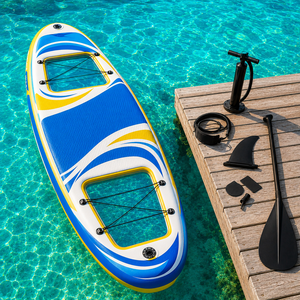Tabla de Paddle Surf Inflable Familiar con Ventana Panorámica para Principiantes, Envío Rápido en 7 Días, Ideal para Vacaciones - Product Image 1