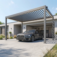 Pergola en acier à toit à lames orientables, imperméable, 3x3 3x4, pour allée de garage extérieur - Vente chaude