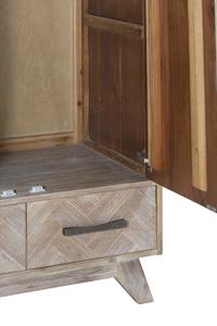 Armoire de chambre à coucher en bois massif d'acacia, 2 portes, 2 tiroirs, meubles de rangement haut de gamme avec personnalisation OEM ODM en gros - Product Image 6