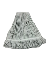 Tête de balai serpillère robuste de remplacement pour usage commercial, pour le nettoyage général et des sols, tête de rechange en coton bleu industriel à extrémités bouclées