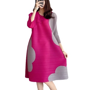 Prodotto Più Venduto dell'Estate: <span class=keywords><strong>Abito</strong></span> Miyake Plissettato Plus-Size con Patchwork, Elegante e alla Moda con Bottoni a Rana in Stile Cinese - Product Image 5