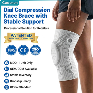 Ginocchiera Professionale con Sistema di Regolazione a Manopola e Doppio Supporto a Molla, Cuscinetto in Gel di Silicone, Approvata CE FDA per Recupero Post-Operatorio - Product Image 1