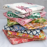 Tissu en voile 100% coton peigné, tissé, imprimé au bloc à la main, multicolore, écologique, pour robes, chemises, housses de rideaux, sacs pour filles et garçons