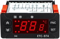 Controlador de Temperatura ETC-974 CA 110V 220V CC 12V 24V, Termostato de Control de Calefacción y Descongelación para Refrigerador con Sensor NTC Dual
