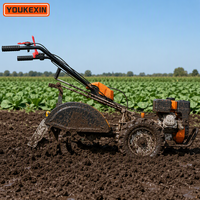 Mesin Pengolah Tanah Mini Berbahan Bakar Bensin YKX Brand 4WD Dual Rotation Rear Tine Tiller untuk Persiapan Tanah di Lahan Pertanian