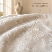 Tissu en velours gaufré extensible avec effet bronzant, motif floral 3D, finition métallique brillante, drapé doux et luxueux, velours inaltérable pour Abaya