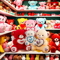 Peluche Ours en Peluche Cœur d'Amour Coloré pour la Saint-Valentin, Vente en Gros d'Usine