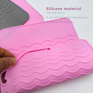 Travel Eco-Friendly American Style Classic Heat Resistant Rectangle <b>Silicone</b> <b>Mat</b> Curling Flat Irons Portable Makeup Pads JIAYI - Product Image 4