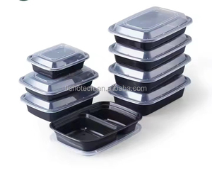 Eco Friendly Disposable PP <strong>Plastic</strong> <strong>Square</strong> Bento Boxes 2D Microwavable Reusable Easy Takeaway Food <strong>Containers</strong> Accept Custom. - Product Image 3
