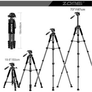 Trépied photo/vidéo Zomei Q 188 robuste de 188 cm pour appareil photo reflex numérique et téléphone avec support de téléphone intégré - Product Image 3