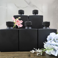 Flacon de parfum carré noir de 150 ml au design simple et élégant, portable, haute étanchéité, pour parfum et huile essentielle