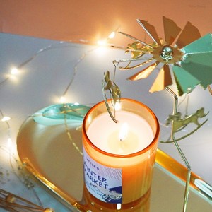 En gros Chandelier en métal doré romantique rotatif, Cadeau pour la décoration de la maison, des événements et des fêtes, Chauffe-bougie - Product Image 2