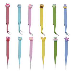 Hot-selling tweezers, DIY <b>craft</b> clips, blunt-tipped colored macaron card holders, sticker glue <b>tools</b>, straight and curved - Product Image 5
