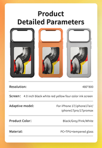 Étui intelligent amélioré avec écran E-Ink HD, <span class=keywords><strong>transfert</strong></span> d'image personnalisé NFC, coque de téléphone durable anti-chute pour <span class=keywords><strong>iPhone</strong></span> 17 16 15 Pro Max - Product Image 6