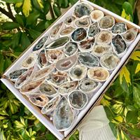 Boîte de géodes en agate naturelle brésilienne en gros, spécimen de géode Druzy en cristal poli, ornement pour la décoration intérieure, cadeau, approvisionnement en vrac