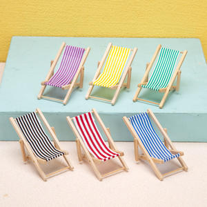 Mini Silla de playa de madera 2025, adornos reclinables plegables para casa de muñecas o Micro modelo de paisaje, silla de ocio de PVC para juguetes DIY - Product Image 2