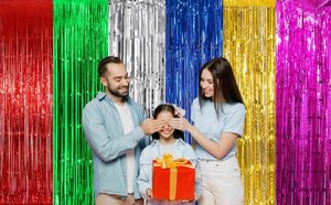 Rideaux en guirlandes métalliques dorées en gros pour la décoration de fonds de fête - Product Image 3