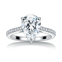 Bague de fiançailles pour femme en moissanite taille poire 7x10mm 2.0 CT, en argent sterling 925 plaqué or 18K, bijoux fins classiques, vente en gros