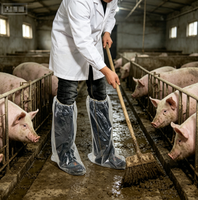 Surchaussures jetables robustes en PE pour ferme, imperméables et antidérapantes, pour la visite de bétail et les interventions vétérinaires
