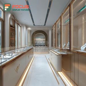 Vitrine de bijouterie minimaliste pour centre commercial, comptoir d'exposition commercial avec cadre métallique - Product Image 2