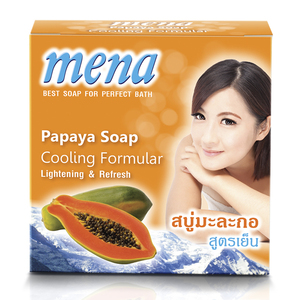 สบู่มะละกอ เมนา สูตรเย็นสดชื่น ช่วยปรับผิวกระจ่างใส สำหรับผิวหน้าและผิวกายทุกประเภท - Product Image 1