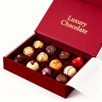 Boîte cadeau en papier personnalisée avec ruban pour chocolats, bonbons, biscuits, friandises de Noël, luxe, estampage à chaud
