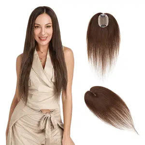 Snoilite 100% remy European hair Medium brown highlight blonde silk top women toupee hair replacement system