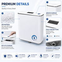 Citerne de toilette silencieuse et durable en ABS à double chasse, économie d'eau, pour projets hôteliers, livraison rapide, design moderne, approvisionnement direct usine, OEM