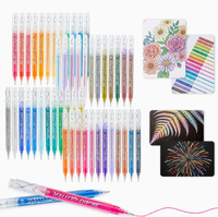 Pena gel glitter cepat kering warna-warni untuk gambar, planner pelajar, tampilan mewah