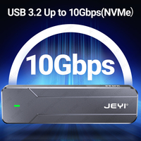 JEYI Factory M.2 NVMe SSD Boîtier USB3.2 Gen2 10Gbps Boîtier en aluminium Turbo Fan Silicone Protector (UASP/Trim) Multi-Size
