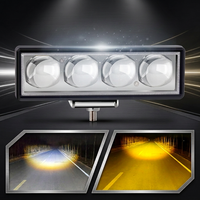 Barre lumineuse LED laser universelle 12V-80V super lumineuse, double couleur jaune et blanc, pour calandre avant, phare de conduite pour camion tout-terrain, SUV, VTT