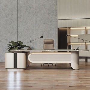Bureau de direction moderne sur mesure pour PDG, durable et en bois MDF, bureau de direction en forme de L de luxe, <span class=keywords><strong>table</strong></span> de patron - Product Image 5