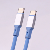 Étui en silicone liquide souple, câble de charge rapide Type C vers Type C 3A PD 60W pour Samsung Android Power Bank