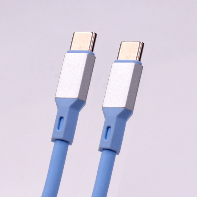 Soft Liquid Silicone Metal Case PD 60W Type C to Type C 3A Fast Charging Cell Phone Charge Cable for Samsung Android Power Bank