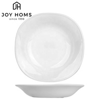 Assiettes carrées en verre opale avec décalcomanie personnalisée, service de vaisselle en verre opale très demandé, assiettes creuses pour la maison, fournisseur et grossiste chinois