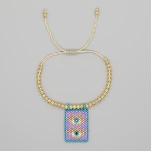 สร้อยข้อมือลูกปัดลายหัวใจสีสันสดใสสไตล์โบฮีเมียนทำด้วยมือ Miyuki ปรับสายลูกปัดกำไลข้อมือสำหรับผู้หญิง - Product Image 5