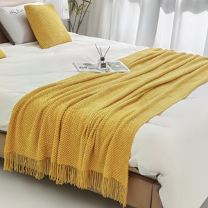 Manta de punto con borlas estilo nórdico, ideal para hoteles, camping y sofás - Product Image 4